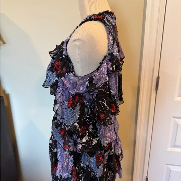Alice + Olivia Nichola Cold Shoulder Floral Dress size 2 - Picture 6 of 7